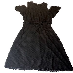 Ivanka Trump Black Lace Cocktail Dress with Tie Belt